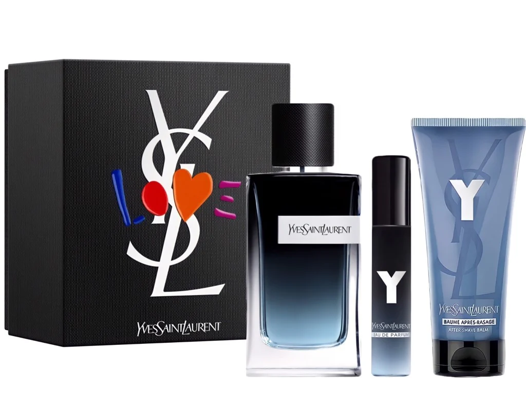 Gift Set Yves Saint Laurent Y Eau de Parfum 3pcs ( EDP 100ml & Mini 10ml & After Shave Balm 50ml )
